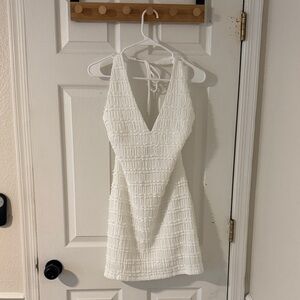 Princess Polly White Textured Halter Dress